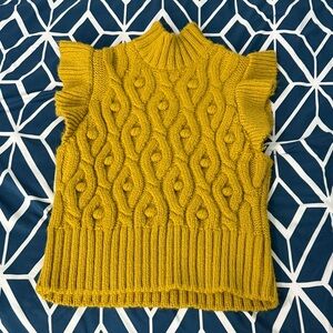 Zara Yellow Cable Knit Sweater